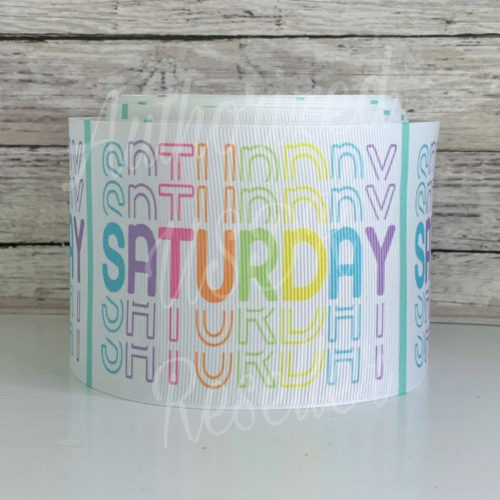 3” days of the week polyester grosgrain ribbon