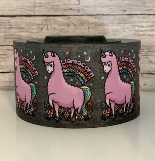 3” llamacorn ribbon