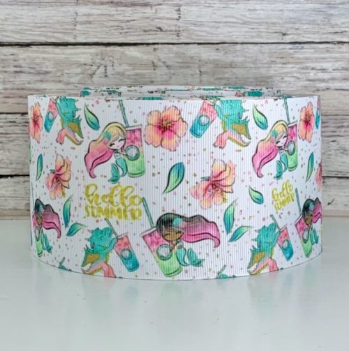 3” mermaid polyester grosgrain ribbon