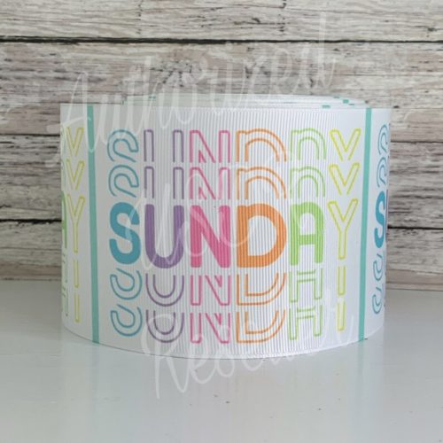 3” days of the week polyester grosgrain ribbon