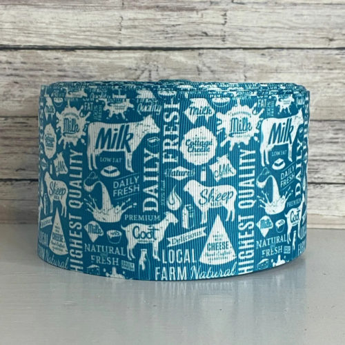 3” dairy farm worded / teal