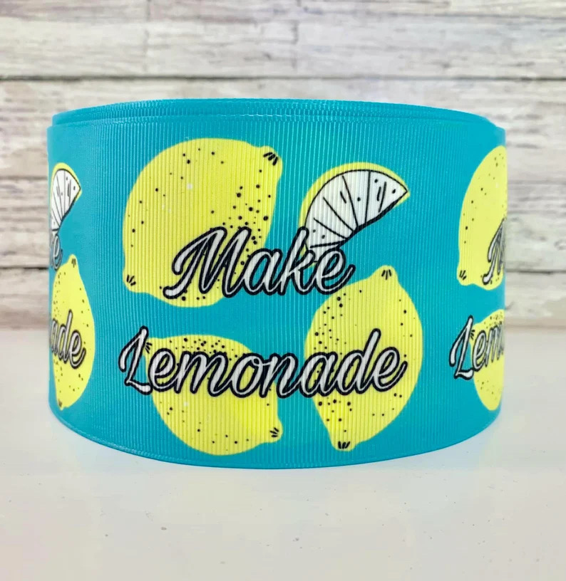 3” lemonade grosgrain ribbon