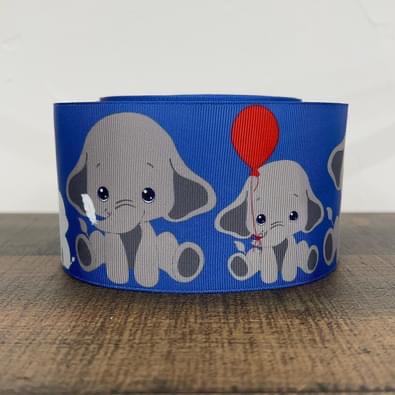 3” baby elephant grosgrain ribbon